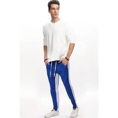 Glas Colorblock Zipper Dynion Achlysurol Joggers