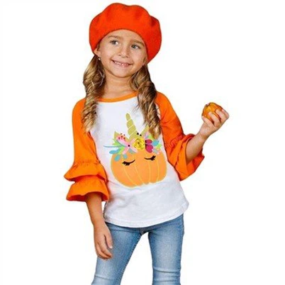 Print Colourblock Ruffled 3/4 Crys Llewys Merch